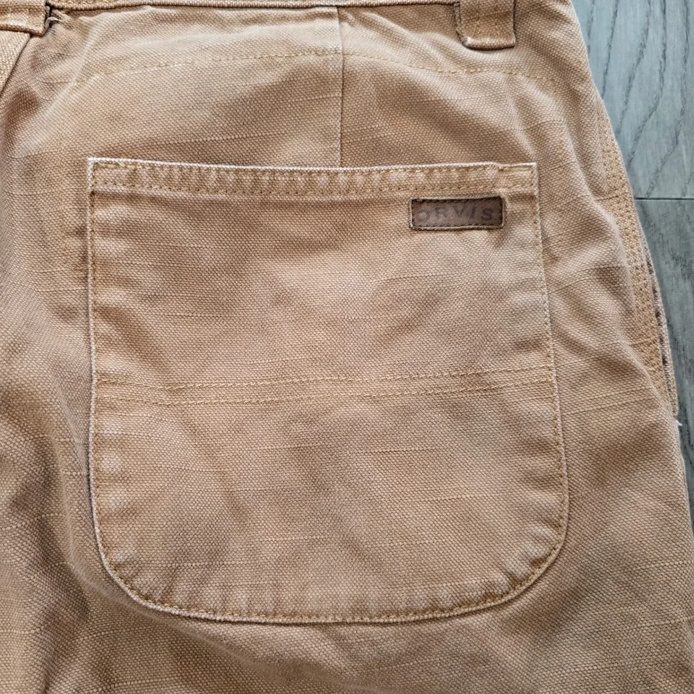 Orvis Canvas Work Pants  Men's 32 Terracotta Tan Cotton Straight Leg RN70534